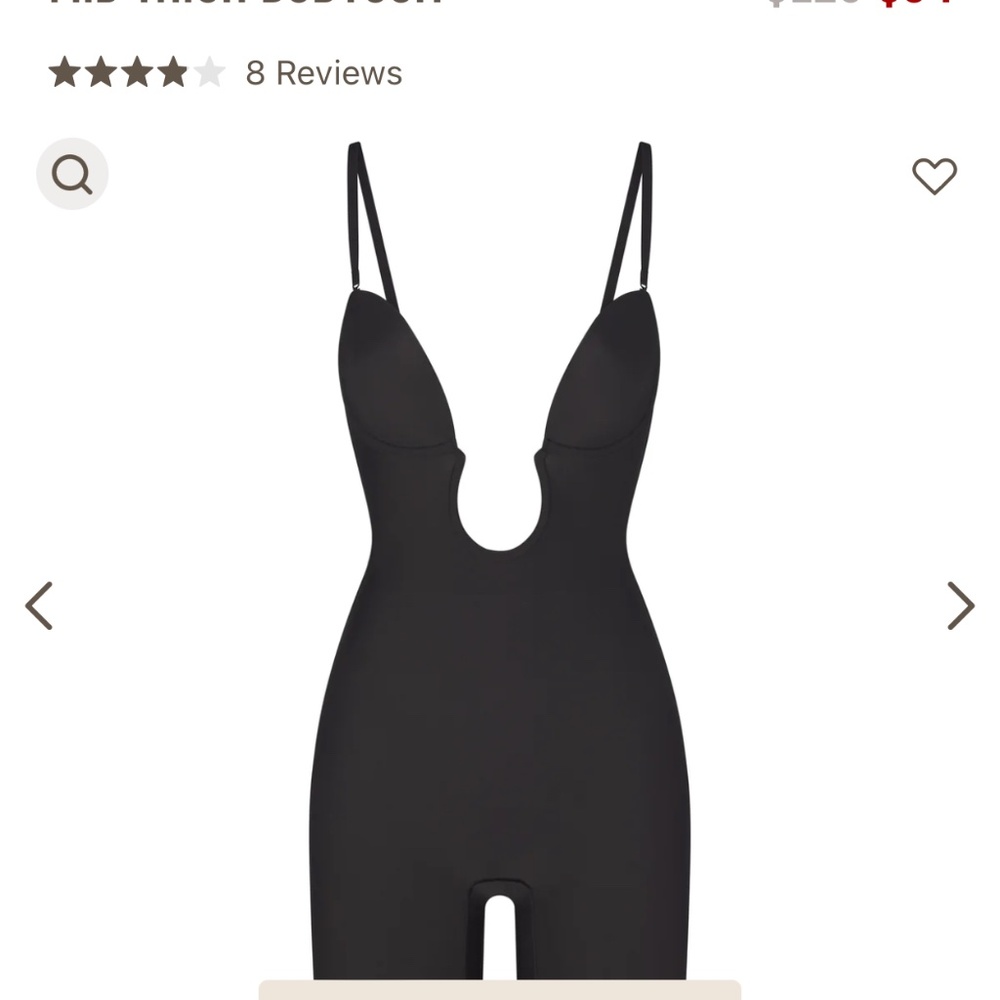 Skims Deep Plunge Mid Thigh Shapewear
